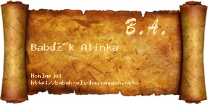 Babák Alinka névjegykártya